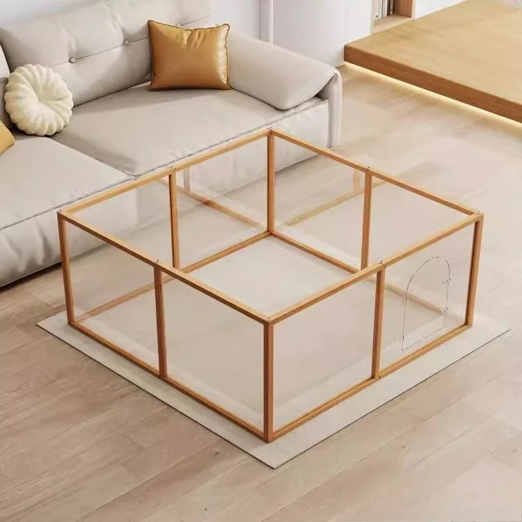 Solid Wood Pet Dog Fence Indoor Free Combination Dog Fence Household Cat Cage Isolation Transparent Dog Bed Protective Fence