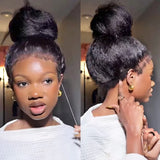 250Density Invisi Strap 360 Full Lace Glueless Wig Invisible Drawstring Frontal Wig 30 Inch Kinky Straight Lace Front Human Hair