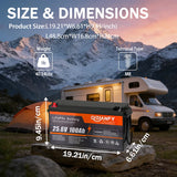 Qidianfy 25.6V 100/200Ah LiFePO4 Lithium Iron Phosphate Battery Built-in 100A BMS 2560Wh Capacity RV Solar Off-grid Storage Fishing
