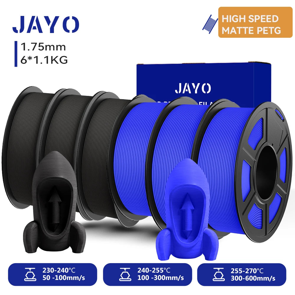 JAYO 3D PETG/ High Speed Matte PETG / PLA Classic Printer Filament 1.75mm 3D Printer Filament 6.6KG Neatly Wound PETG for 3D