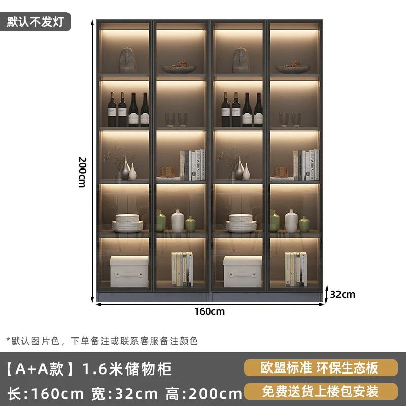 Customized sideboards, high cabinets, light luxury, modern living room storage cabinets, wine cabinets, integrated wall-walled
