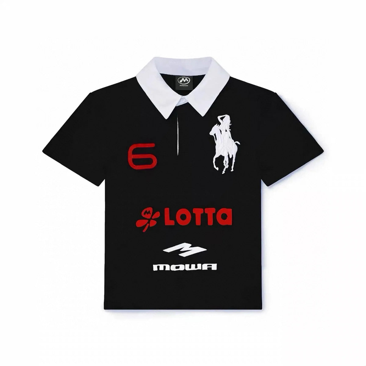 Mowalola Angel Horse Polo Shirt with Embroidery and Slim Fit Short Sleeve T-shirt