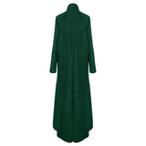 Miyake Pleated Turndown Collar Long Sleeve Cardigan Dress Long Coats Women New Abaya Fashion Solid Loose Large Size Clothes
