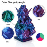 KINGROON 5KG Silk Tricolor PLA Filament 1.75mm, Three-colour Coextrusion 3D Printing Material, New Color Change, 5Roll 1kg/Spool