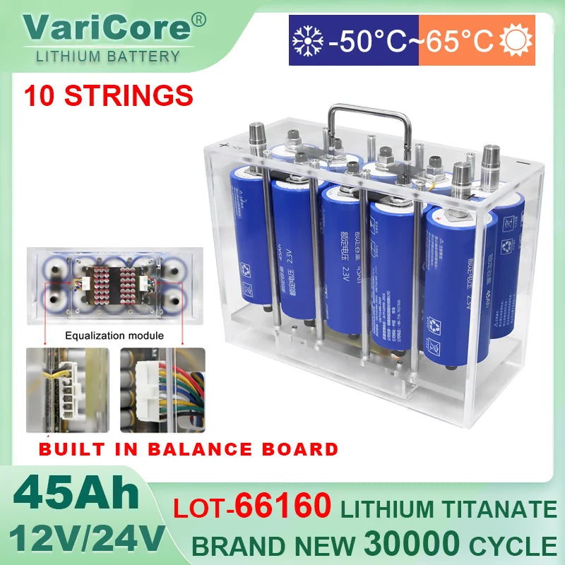 12V/24V 45Ah Lithium Titanate Battery Pack Yinlong LTO 6616010C High-power Built-in BMS Car Audio Rechargeable Tax-free