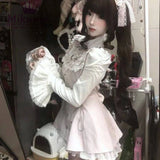 Mikumn Harajuku Y2k Japanese Lolita Style Dress With Shorts Kawaii Vestidos Women Gothic Lace Bow Flare Sleeve Party Mini Dress