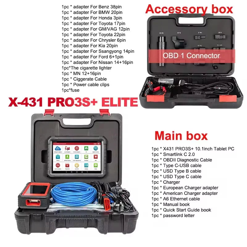 2026 New Launch X431 PRO3S+ Elite with SmartLink C Car Diagnostic Tools J2534 Programming Auto OBD2 Scanner Diagnosis Tool