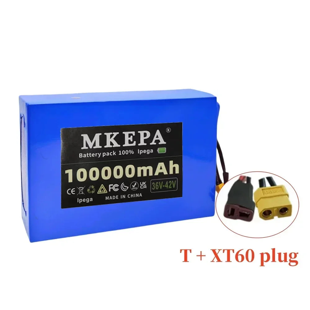 36V 100Ah 10S6P Lithium-Ion Battery Pack 36V 100000mAh 1000W Electric Battery Built-in BMS