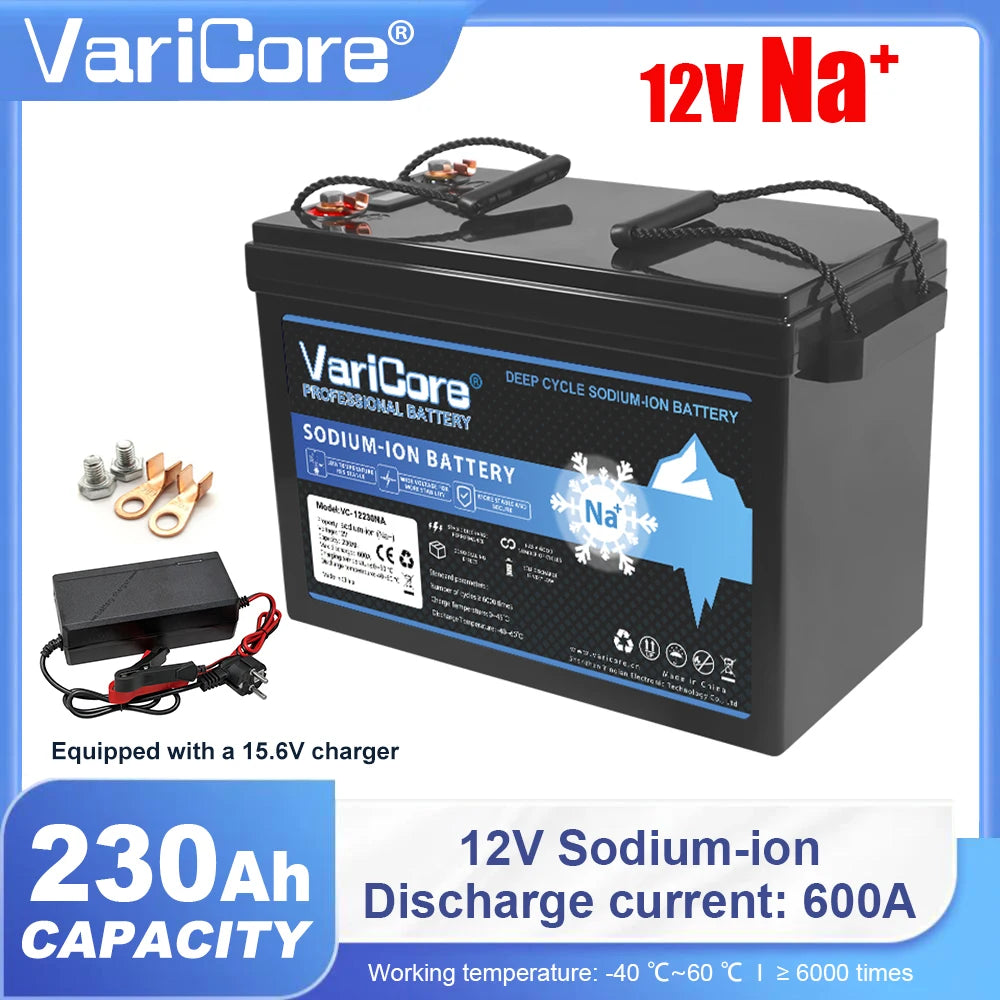 Sodium Ion Rechargeable Battery 12V/15.6V 75Ah 80Ah 230Ah Low Temperature Resistant for Electric Car Golf Cart Off Grid Solar
