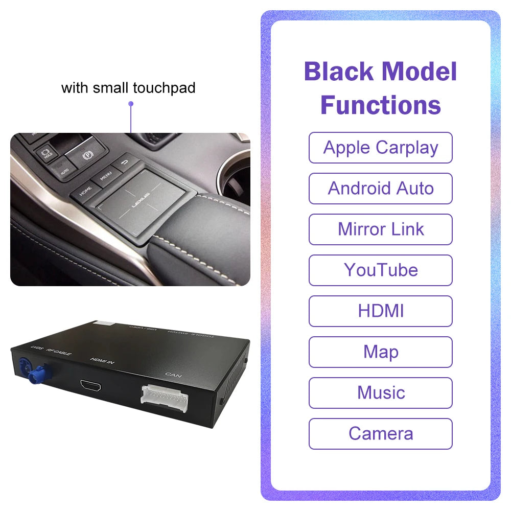 Road Top Android Auto Wireless Carplay for Lexus NX 2014-2019 Support Map Music Youtube Bluetooth Camera Function
