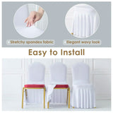 50/100pcs Pleated Skirt Spandex Chair Cover Hotel Banquet Party Events Wedding Decoration Dining Room Seat Protector Covers