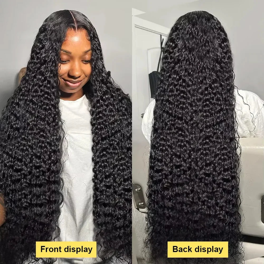 Deep Wave 40 Inch Frontal Wig Transparent 13x4 13x6 HD Lace Frontal Human Hair Wigs Curly Human Hair Lace Frontal Wigs For Women