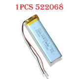 New Original 522068 3.7V 850mAh Rechargeable Polymer Lithium Battery Electronic Products Small Fan Digital LED Light MP3 MP4
