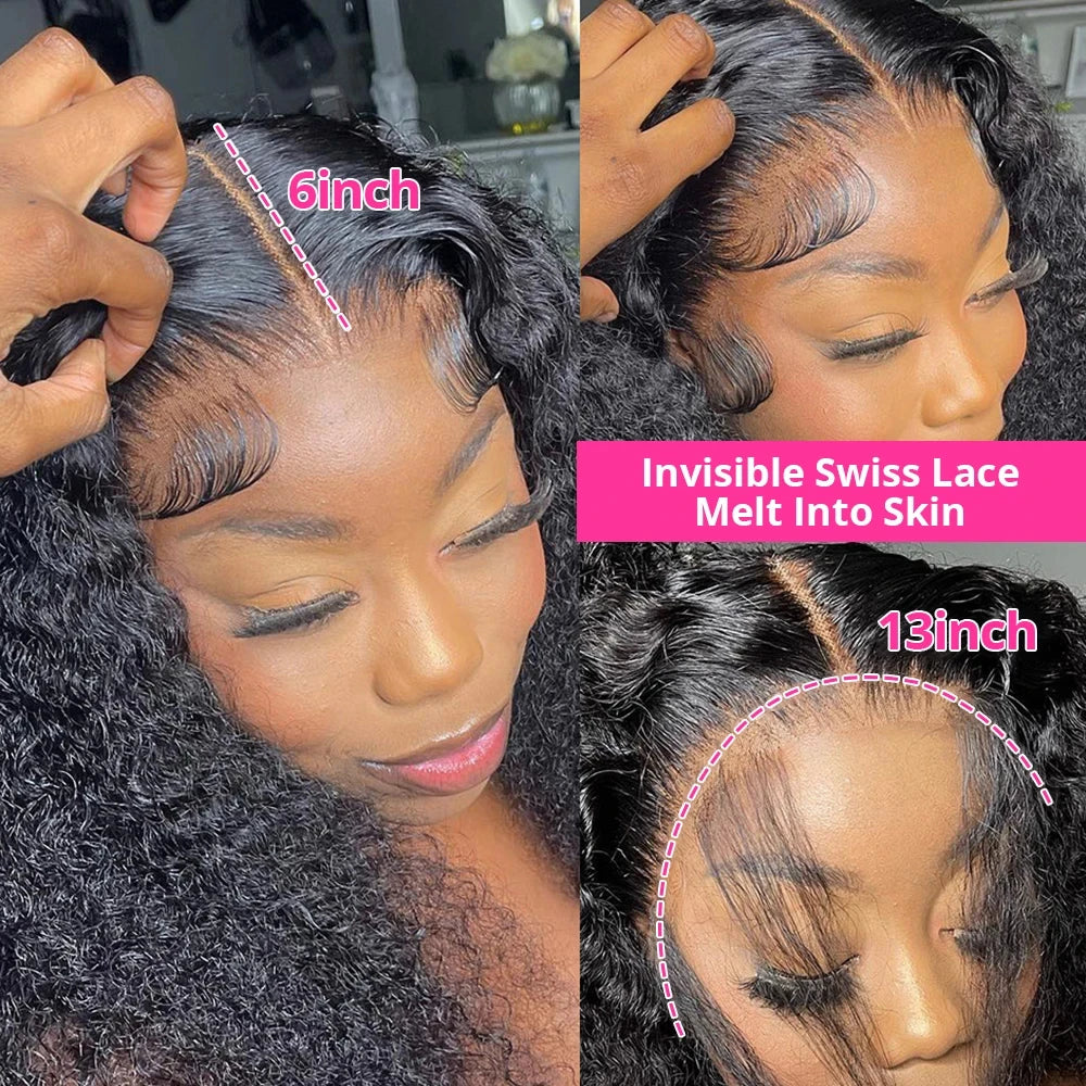 Deep Wave Glueless Invisible Strap 360 HD Full Lace Wig Human Hair 13x4 13x6 Water Wave Lace Front Wig 4x4 5x5 Closure Curly Wig