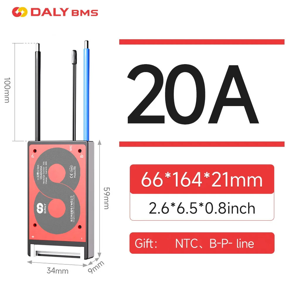 Daly Hardware BMS 12V-72V 15A 20A 40A 60A 100A 150A 200A Li-ion LiFePo4 3S 4S 6S 7S 8S 12S 13S 14S 16S 17S 20S 24S NTC Balance