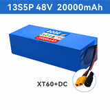 48V Electric Scooter Battery 13S5P 20Ah 18650 Grade-A Cells 2000W Built-in BMS XT60 JST High Capacity Long Range Safe & Durable