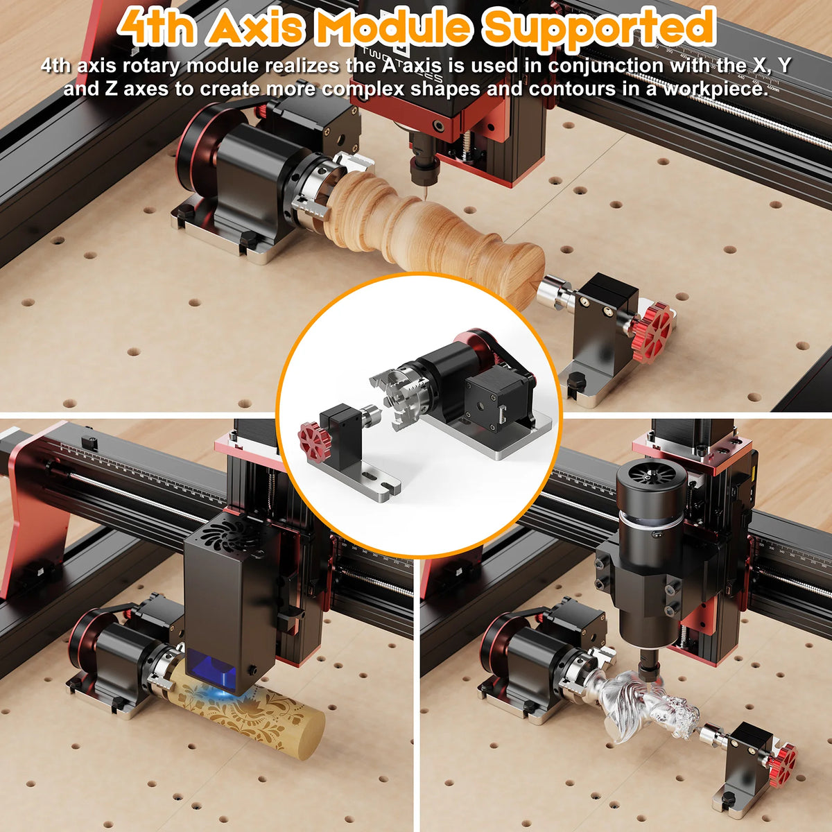Twotrees 3-Axis/4-Axis CNC Router Milling Cutting Machine TTC450 PRO  Jewelry Engraver For Wood Acrylic PCB PVC MDF Metal