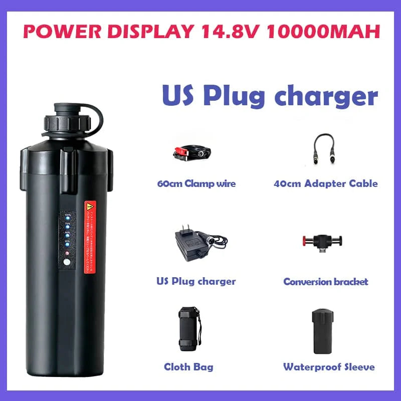 10Ah Power Display 14.8V 10000mAh Sea Fishing Electric Reel Battery For SHIMANO 600DH 1000EJ DAIWA 600MJ 500MJ Droplet Wheel