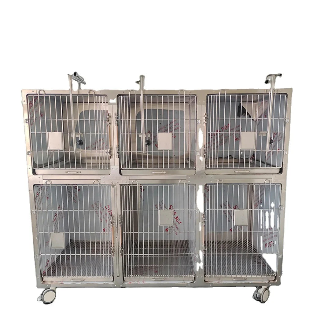 High-quality 304 Stainless Steel Pet Cages, Six-position Dog Cages