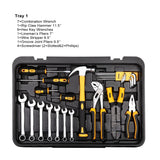 DEKO 258pcs Home DIY Hand Tool Set Professional Hand Tool Luggage Three-layer Rolling Portable Storage Box