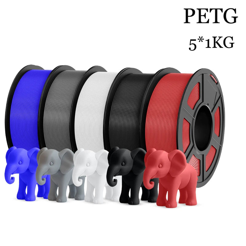 TECBEARS PETG 3D Printer Filament 5KG 1.75mm petg Multi color combination set FDM 3D Printer Materials DIY Gift From US UK DE