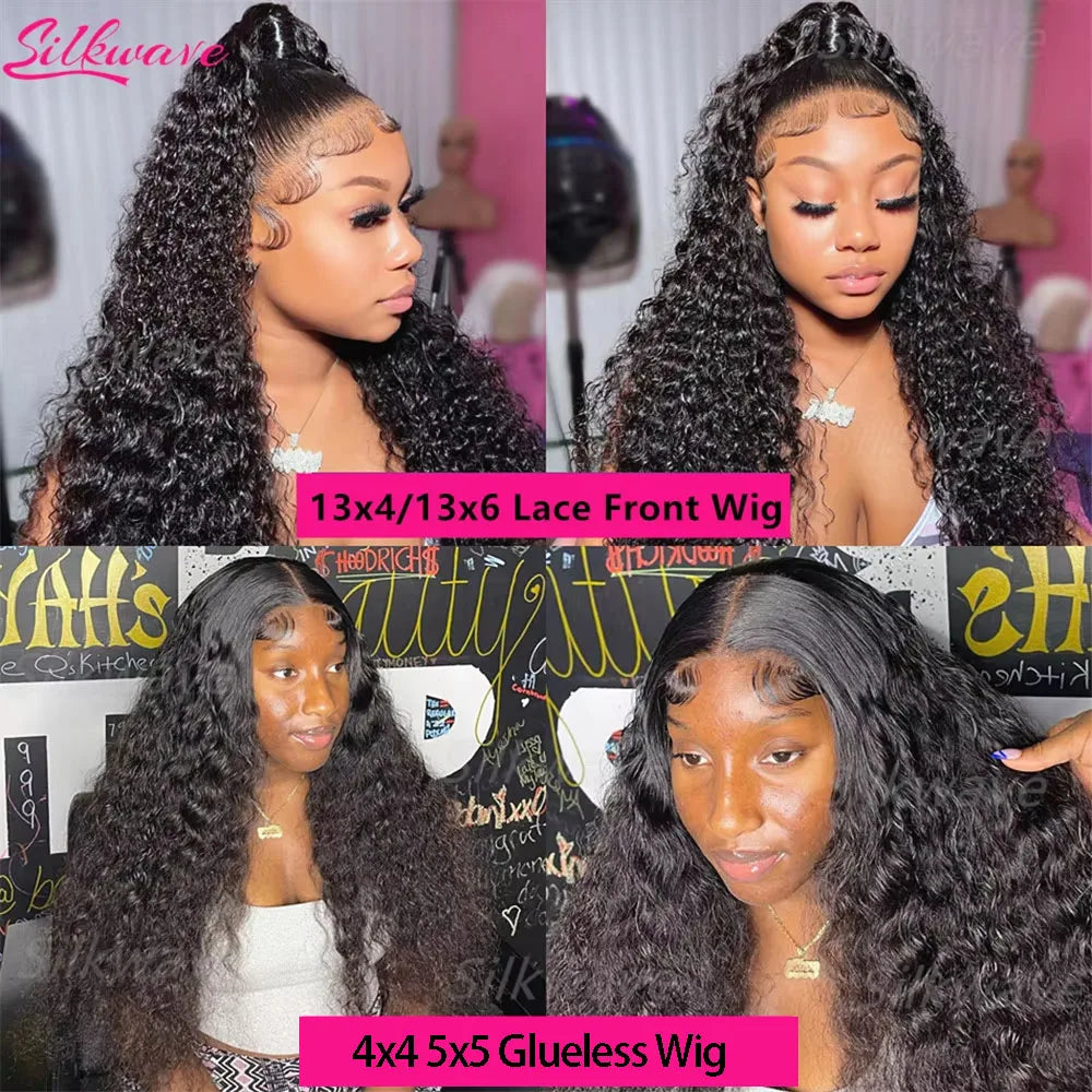 Deep Wave Glueless Invisible Strap 360 HD Full Lace Wig Human Hair 13x4 13x6 Water Wave Lace Front Wig 4x4 5x5 Closure Curly Wig
