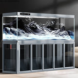 All-in-One AquariumCustomizable Luxury Rectangle Ultra Clear Glass Aquarium Tank Built-in Filter Pump System Eco-Friendly Design