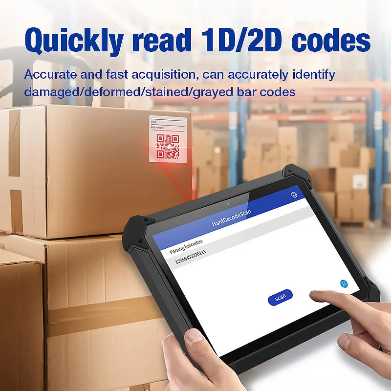 Industrial Tablet Windows 11 Wifi Bluetooth RJ45 HDMI 2D Scanner 5000mAh Large Battery Optional UHF Fingerprint Rugged Tablet