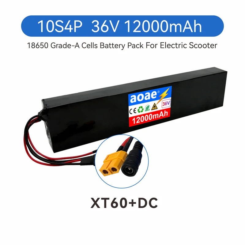 36V Lithium Battery Pack 10S4P 12Ah 14Ah 18650 Grade-A Cells 500W-1000W Built-in BMS for Kugoo M2 M2 Pro M2+ Electric Scooter
