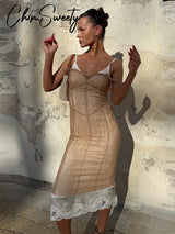 2026 Mesh Overlay Lace Hem Slip Women Dress Urban Patchwork Sleeveless Backless Female Dresses Summer Bodycon Lady Robe New