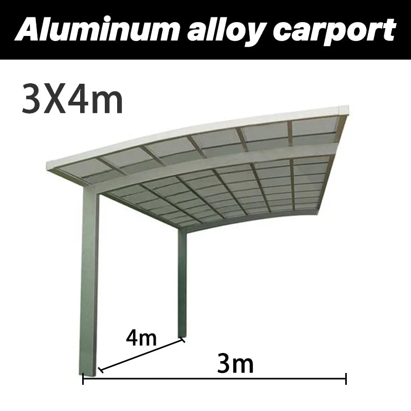 Modern Aluminum Carport Single L-shape Customized Outdoor Garden Parking Shelter for Driveway Yard Garden Canopy Tent