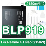 NOHON BLP985 BLP919 BLP887 BLP849 Battery For OPPO Realme GT Neo 5 3 2 5G 2T Replacement Phone Batteries