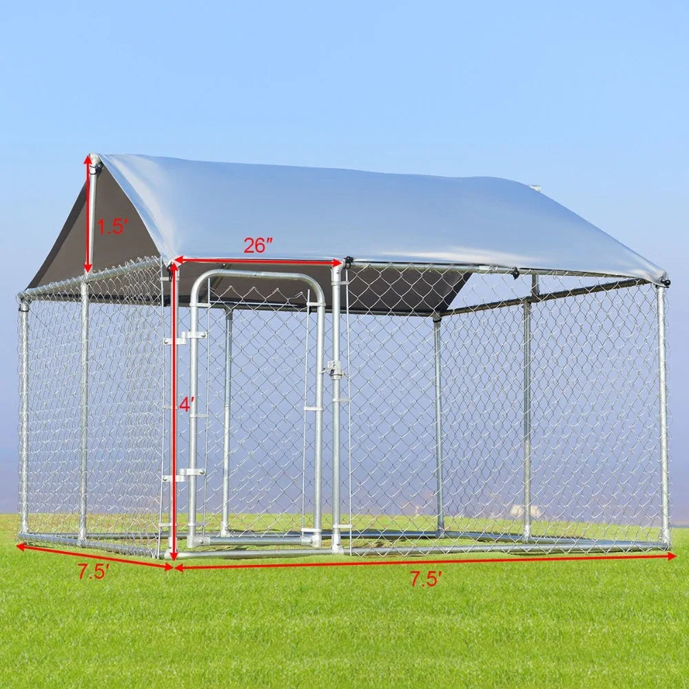 Large Pet Dog Run House Kennel Cage 7.5' x7.5' Backyard Playpen