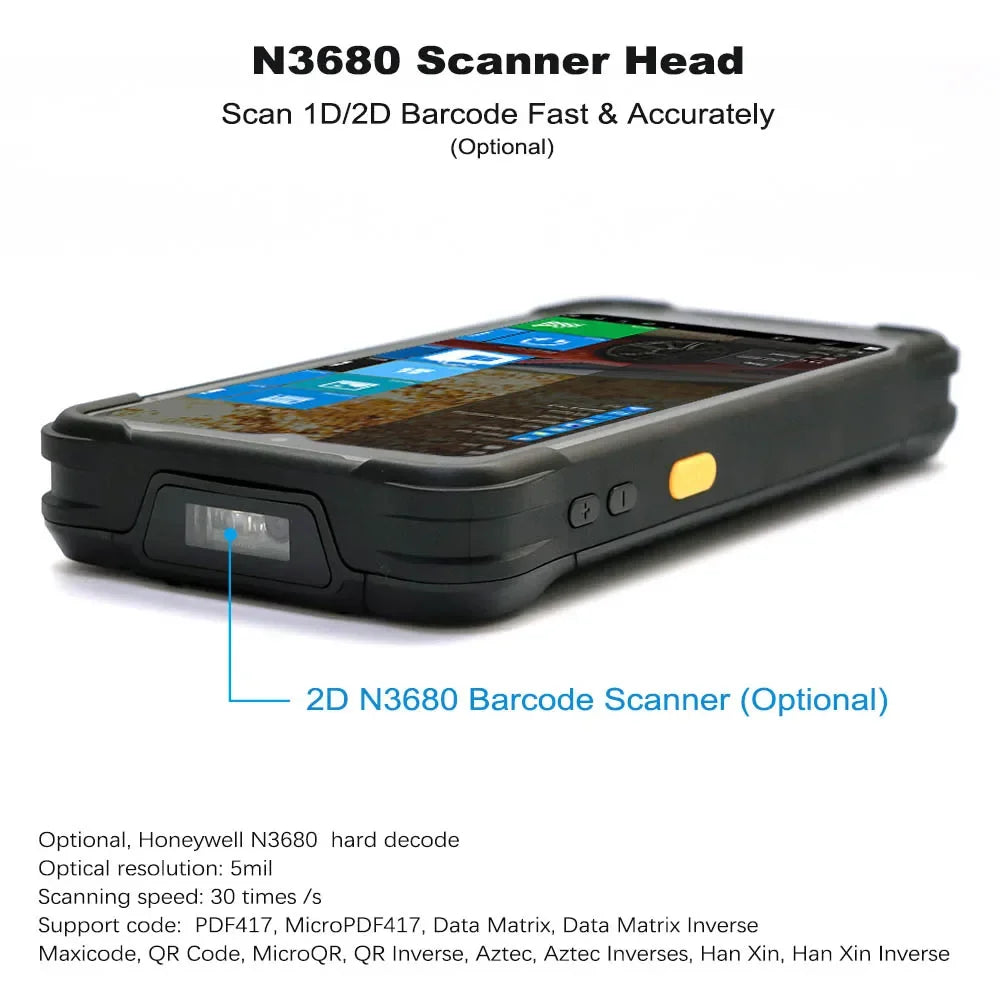 Handheld Windows Rugged PDA 8G RAM 128G ROM Intel N5100 CPU Barcode Scanner IP67 Waterproof Data Acquisition Terminal