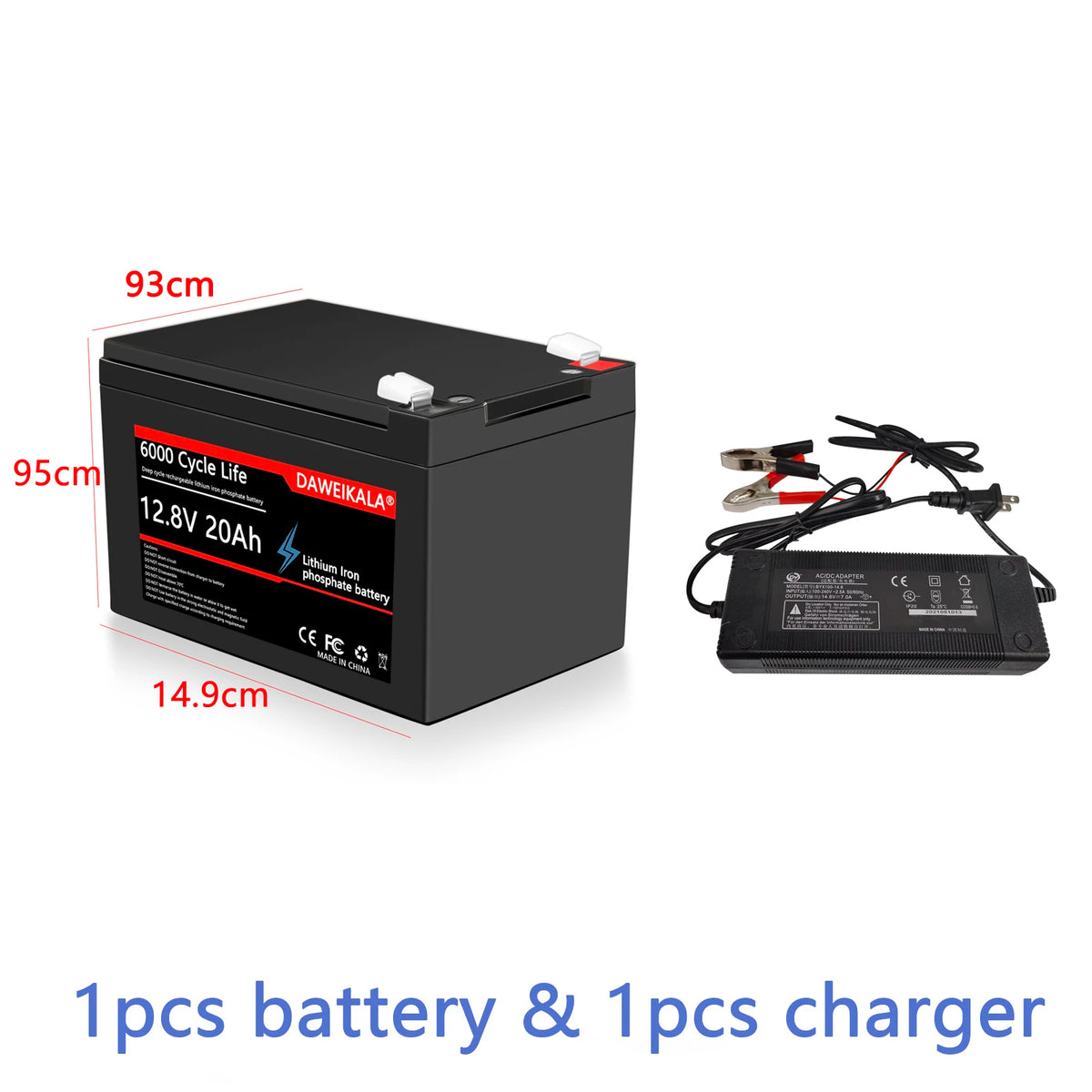 12V 20Ah Battery LiFePO4 DeepCycle Rechargeable Battery With 20A BMS For Solar Wind Power camping equipment Ride-on Toy