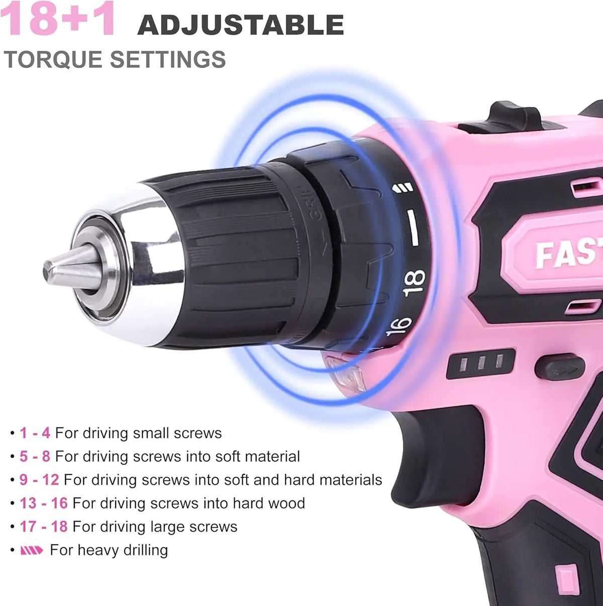 177-Piece Pink Cordless Drill and Tool Set for Women, 20V Lithium-ion with Storage Case