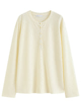 FSLE 2026 Summer Women's Lightweight Long Sleeve T-Shirt with Half Open Round Neck - Casual Cover-Up Top for Daily Outings