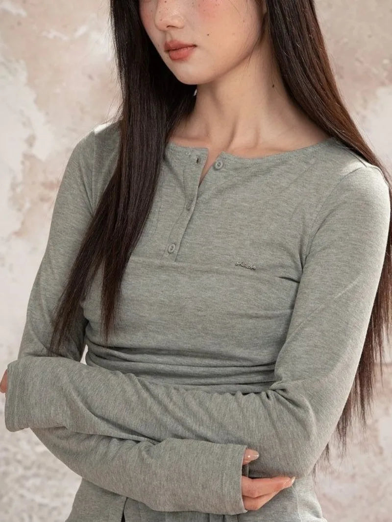 New in Korean Style Long Sleeve Tops Female Irregular Asymmetric Lace Up T-Shirt Slim Fit Pleated Shirt Spring Autumn Season