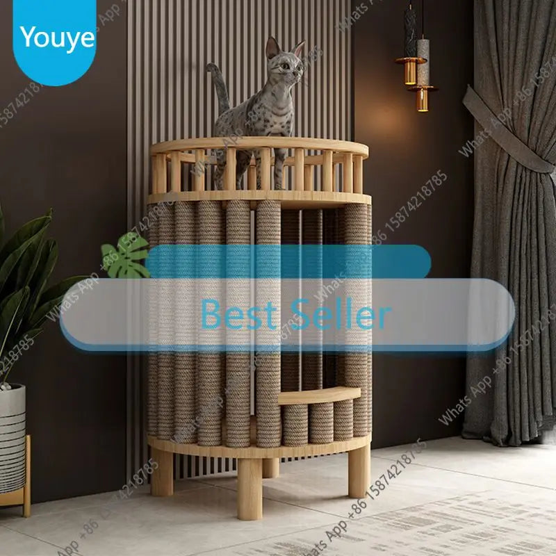 I L Solid Wood Cat Nest Cat Climbing Frame Space Capsule Cat Villa Nest Shelf Pet Toy Scratchers Products Furniture Accessories