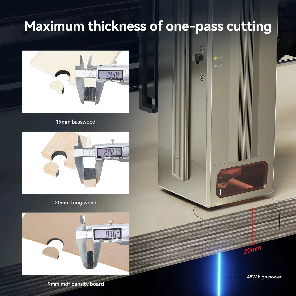ATOMSTACK S40 Pro Laser Engraving Machine Power Adjustment 24W/48W with Air Assisted Wood Metal Cutting CNC Machines