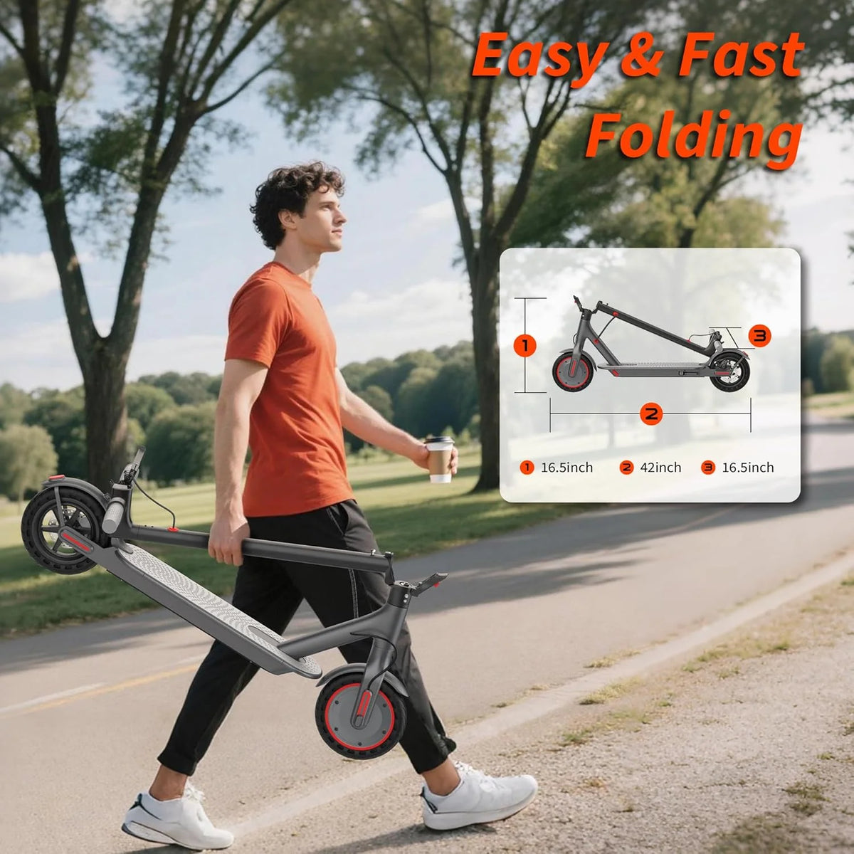 AOVOPRO ES80 350W Electric Scooter 10.5Ah 19mph Max Speed Smart APP Control 21miles Max Range Foldable E-Scooter for Adult