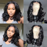 200 Density 5x5 Glueless Short Bob 13x6 HD Transparent Lace Front Wig 4x4 Body Wave 13x4 Lace Frontal Wavy Human Hair Wigs