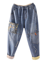 Women's Casual Boyfriend Baggy Jeans Fashion Vintage Style Patchwork Streetwear Female Denim Pants Loose Versatile Harem Trouser
