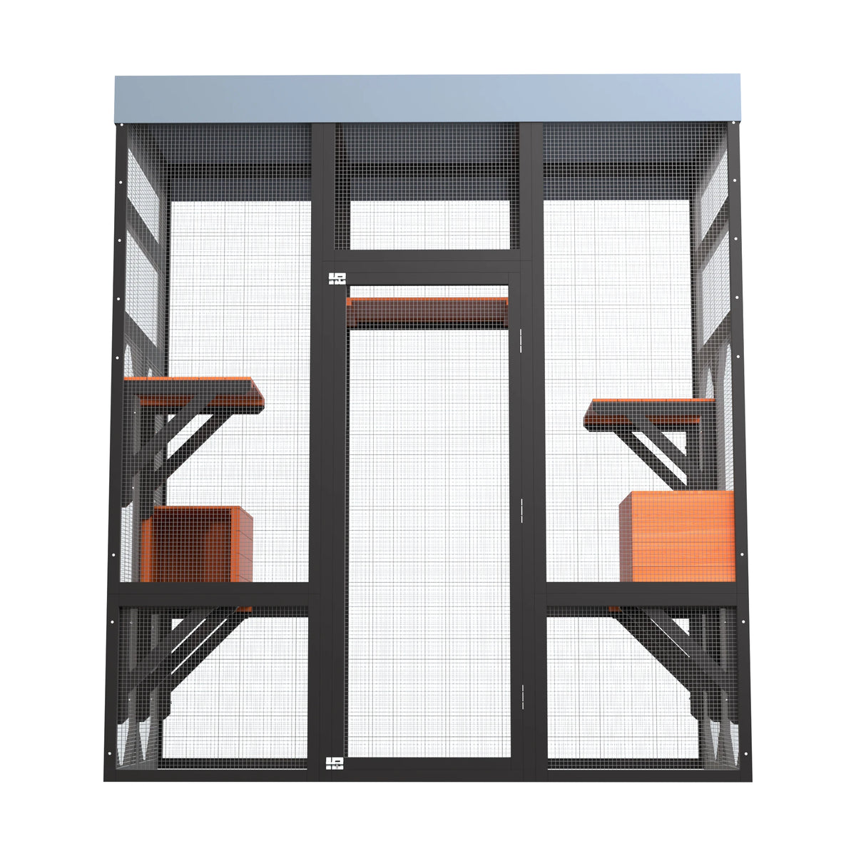 Large Outdoor Cat Enclosure with 5 Platforms & 2 Houses – Durable Metal Frame, Easy Assembly, Indoor/Outdoor Cat Run