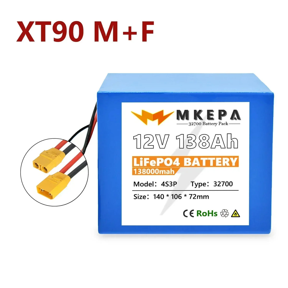 32700 Lifepo4 Battery Pack 4S3P 12.8V 138000mAh 4S 40A Balanced BMS for Electric Boat and Uninterrupted Power Supply 12V
