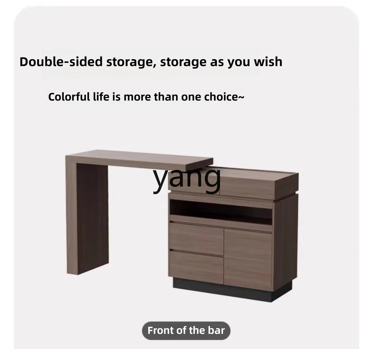 LH telescopic bar integrated cabinet Italian minimalist small apartment sofa side cabinet