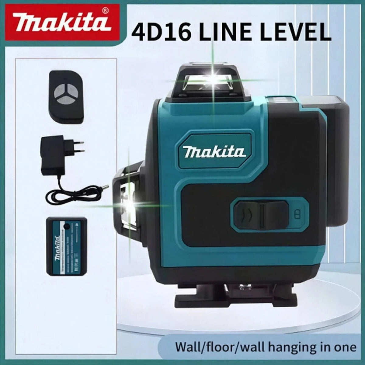 Makita Cordless Self-Leveling Laser Tool 360° Horizontal & Vertical Green Beam High-Precision Portable Wall Mounted Cross Level