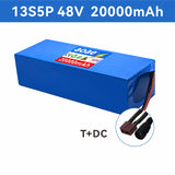 48V Electric Scooter Battery 13S5P 20Ah 18650 Grade-A Cells 2000W Built-in BMS XT60 JST High Capacity Long Range Safe & Durable