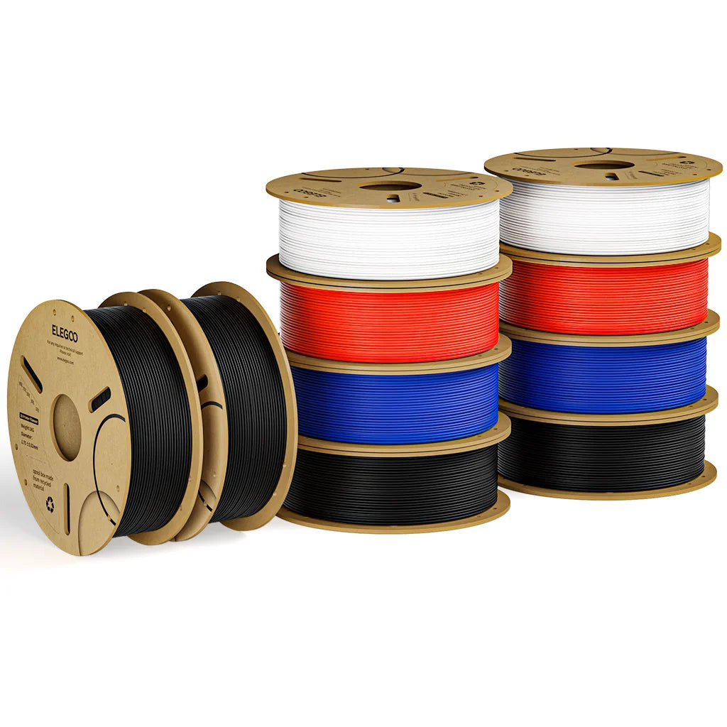 ELEGOO PLA Plus 10kg Filament 1.75mm Black 3D Printing Material Dimensional Accuracy +/- 0.02 mm Fits Most FDM 3D Printers
