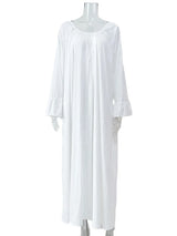 Parc Fee Casual Loose White Women Dress 2025 Elegant U-Neck Long Sleeve Floor-Length Dresses Simple Oversize Solid Female Dress